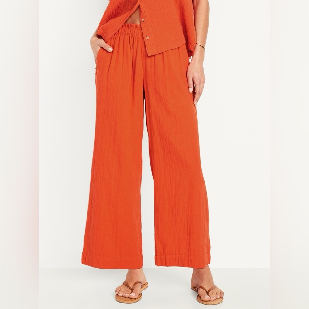 Red Wide Leg Pants